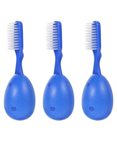 Baluue Handle Toothbrush Thumbprint Prison Security Toothbrush Short Round Handle Toothbrush Soft Bristles Portable Mini Toothbrush for Travel Teeth Cleaning