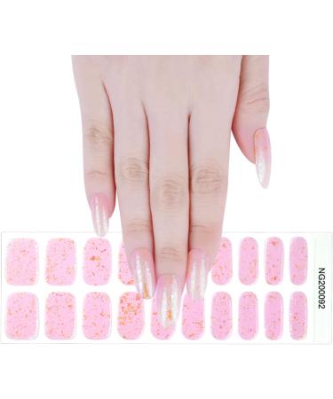 Semi Cured Gel Nail Strips 20 Pcs - Salon-Quality Pink Gel Nail Wraps for Long-Lasting Manicure - Easy Application & Removal with File & Cuticle Stick - Buy Online on GoSupps.com