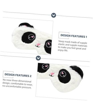Angoily Plush Silk Eye Mask Set - 2pcs Cartoon Blindfolds for Sleep & Travel Comfortable Satin Eye Cover for Adults - Black & White - Buy Online on GoSupps.com