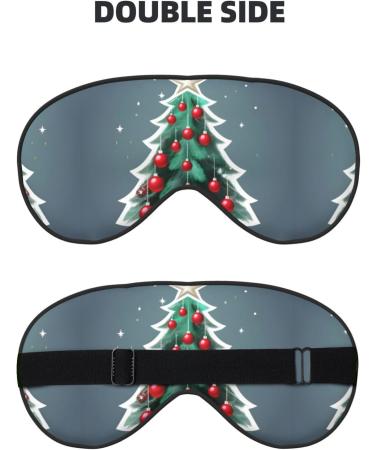 Christmas Tree and Red Ball Print Double-Sided Eye Mask Soft and Light Blocking for Enhancing Sleep Quality - Buy Online on GoSupps.com