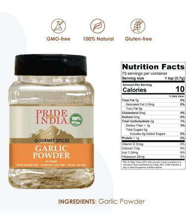 Pride of India Garlic Fine Ground Gourmet & Culinary Grade Classic Seasoning to Pasta/Sauces/Dips/Bakes Easy to Store 8 oz. Medium Dual Sifter Bottle - Buy Online on GoSupps.com