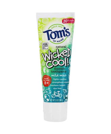 Tom's of Maine Wicked Cool! Natural Fluoride Toothpaste Kids 8+ Wild Mint 5.1 oz (144 g)