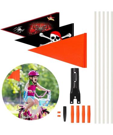 Huamudm bicycle pennant pennant rod flag bike trailer children bicycle flag safety pimp bicycle pennant children's bike flag children security pimp 3 stucco