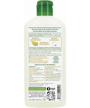 Floressance shower gel organic Mmosa bouquet without palm oil certified Bio Cosmos Organic 100 vegetable 250 ml - Buy Online on GoSupps.com