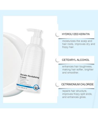 Women's Keratin Revitalizing Cream - Leave-in Smoothing Treatment for Dry Damaged and Frizzy Hair - Intense Hydration and Shine - Detangling and Anti-Frizz Treatment (1) - Buy Online on GoSupps.com