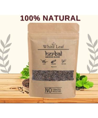 Natural Herbal Smoking Blend - White Leaf Tobacco & Nicotine Free Mixture 100G - Buy Online on GoSupps.com