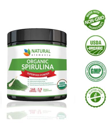 Premium USDA Organic Spirulina Powder - Blue Green Algae from California & Hawaii | 100% Vegetarian & Vegan Superfood for Smoothies - Buy Online on GoSupps.com