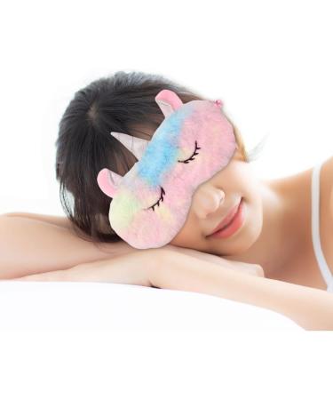 Unicorn Plush Eye Mask - Cute Funny Blindfold for Kids & Adults - Pink - Buy Online on GoSupps.com