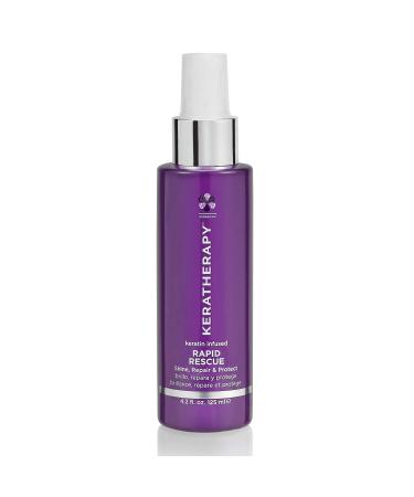 KERATHERAPY Keratin Infused Rapid Rescue Shining Shine Spray for Thermal Hair Protection  4.2 fl. oz.  125 ml - Hair Breakage Repair Spray with Coffee Extract  Sunflower  Macadamia Oil  & Pearl Powder