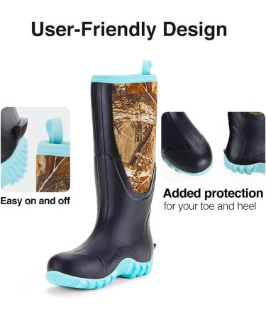 TIDEWE Women's Multi-Season Waterproof Rubber Boots - Pink & Green, Size 8 - Buy Online on GoSupps.com