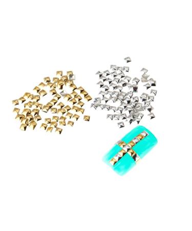 VAGA 300 3mm Gold & Silver Square Metal Studs for Nail Art Manicure - Buy Online on GoSupps.com