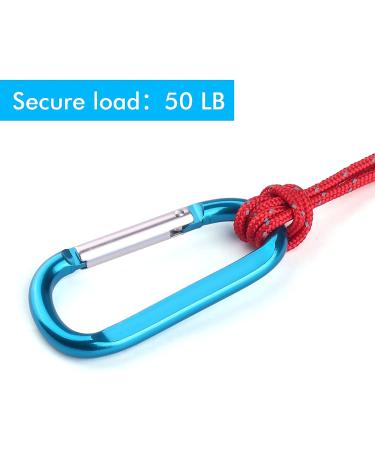 6PCS Black Aluminum Carabiner Clips with Keyring Hooks - Large D Ring Shape Carabiner Set - Buy Online on GoSupps.com