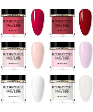 Magnet Gel Nail Polish Dip Powder Nail Kit Nude Pink Glitter 6 Colors Acrylic Dipping Powder System Kit For French Nail Manicure Nail Art Set 10ml Glitter Gel (A One Size) One Size A - Buy Online on GoSupps.com