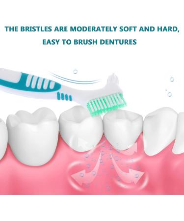 Healifty 4 Pcs Hard Denture Brush - Double Sided Toothbrush for Fake Teeth - Multi-Layered Bristles - Green - Buy Online on GoSupps.com