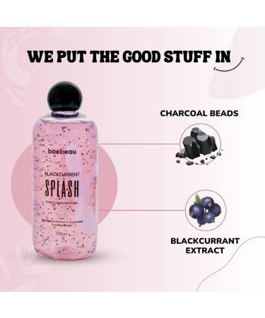 Ba ebeau Blackcurrant Splash Exfoliating Body Wash & Shower Gel for Men & Women | Gentle Exfoliation with Charcoal Beads - 300ml - Buy Online on GoSupps.com