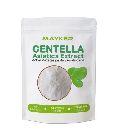 MAYKER Pure Centella Asiatica Extract Powder 0.7oz with Active Madecassoside and Asiaticoside B Ideal for Enhancing DIY Skincare Formulations Versatile Ingredient for DIY Centella Asiatica Serums