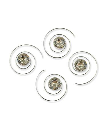 Rivelle ladies curlies rhinestone 8 mm silk 8 pieces Swarovski hair spirals hair accessories wedding bridal jewelry