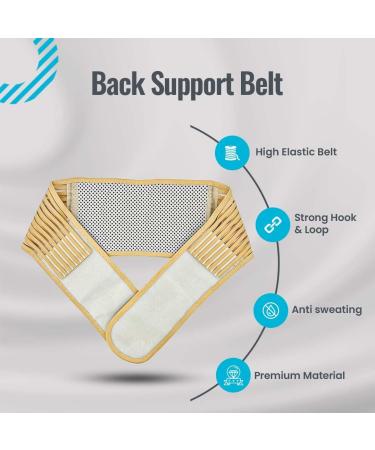 Self-Heating Purple Bubble Lumbar Belt L (Waist 34-40) Beige - Back Support with 20 Magnets for Men & Women - Relieves Sciatica, Herniated Disc, Scoliosis Pain - Buy Online on GoSupps.com