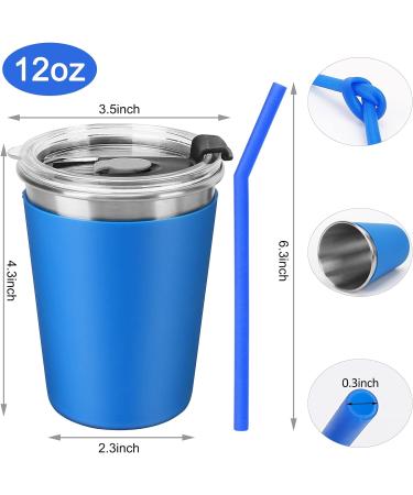 Kids Stainless Steel Sippy Cups 12oz - Spill Proof with Straws and Lids - Toddler Insulated Tumblers - 5 Pack Multicolor - Buy Online on GoSupps.com