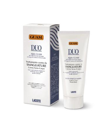 Guam duo treatment cream against stretch marks chest and body cream for the prevention of stretch marks with guam algae made in Italy 200 ml pack