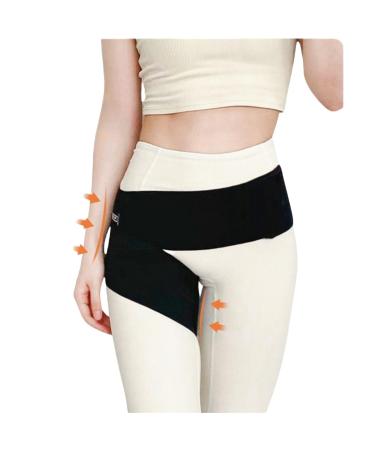 Lewey Elastic Hip Support Belt for Hip Joint Protection Post Liposuction Post-Surgery Thigh Compression Bandage (Color : Black Size : S (waist 58-80cm)) S (waist 58-80cm) Black