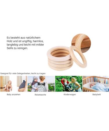 Buy 10 Natural Wood Baby Bite Rings | Smooth Teething Toys for Gums | Multi-Purpose Body Care - Buy Online on GoSupps.com