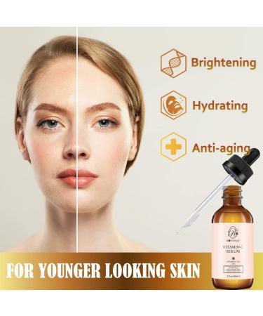 ROSVANEE Vitamin C Serum for Face and Eyes 60ml - Pure Facial Brightening Serum with 20% Vitamin C Hyaluronic Acid Vitamin B & E for Anti-Aging Acne Wrinkle Dark Spots and Sun Damage - Buy Online on GoSupps.com