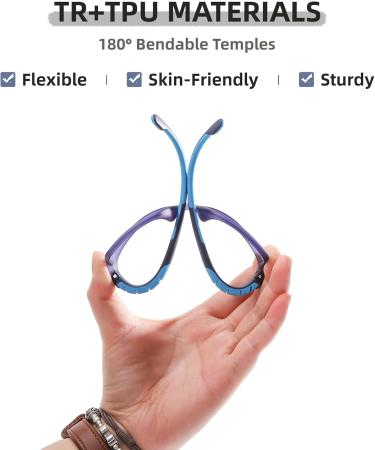 BiBiBear Kids Blue Light Blocking Glasses - Bendable Lens Legs Reduces Eyestrain for Girls & Boys - Buy Online on GoSupps.com