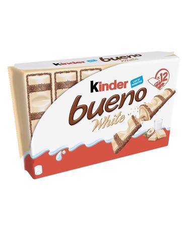 KINDER Bueno White lait et noisette - Le paquet de 12x2 barres.