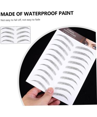 BIUDECO 3 Sheets Waterproof Eyebrow Stickers Brow for Women False Eyebrows for Women Transfer Stickers 21x15cm Black - Buy Online on GoSupps.com