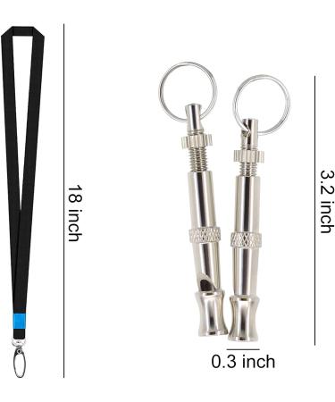Andiker Dog Pipes with Lanyard - 2 pcs Stainless Steel Adjustable High-Frequency Training & Bark Control for Dogs - Buy Online on GoSupps.com