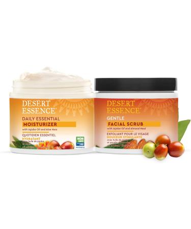 Desert Essence Juice Stimulating Facial Scrub with Jojoba Oil & Almond Bran - 120ml | Exfoliating Skincare for All Skin Types - International Shipping Available - Buy Online on GoSupps.com
