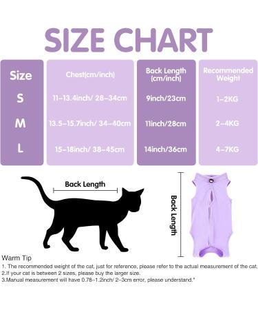 YouLhamy Katzenbody - Post-Op Recovery Suit for Cats | Anti-Lick Wound Protection | Purple Size S - Buy Online on GoSupps.com