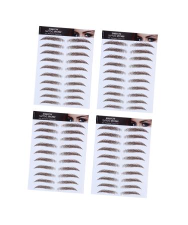 4pcs Eyebrow Stickers False Eyebrow Black Eyebrows Artificial Eyebrow Hair Cosmetic 4d