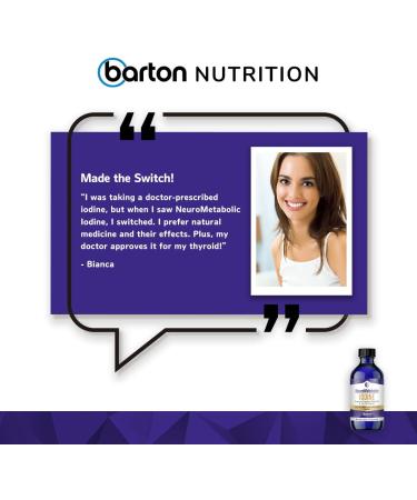 Barton Nutrition NeuroMetabolic Iodine - Liquid Supplement for Metabolic & Cognitive Support - 4oz Iodine Drops in Distilled Water - Thyroid Support for Men & Women - Buy Online on GoSupps.com