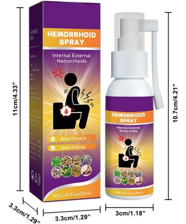 2pcs X 30ml Hemorrhoids Spray Hemorrhoid Care Liquid - Relieve Swelling Reduce Discomfort (20ml per Piece Total 60ml) - Buy Online on GoSupps.com
