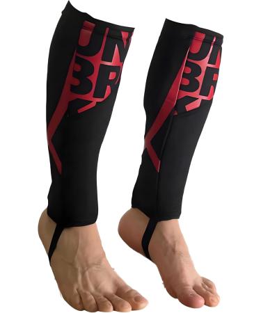 Unisex PRO Calf Compression Sleeves for Running - 7mm Red L/XL | Footless Compression Socks - International Shipping Available - Buy Online on GoSupps.com