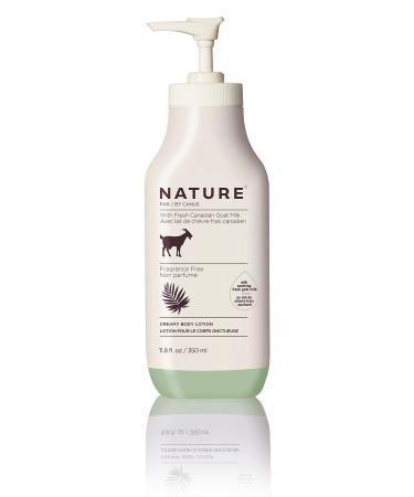 Nature By Canus Creamy Body Lotion, Fragrance Free, 11.8 Oz, With Smoothing Fresh Canadian Goat Milk, Vitamin A, B3, Potassium, Zinc, and Selenium Fragrance - Free