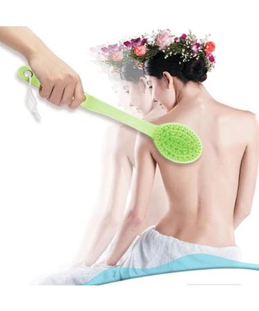 ZHOUBA Long Handle Massage Brush | Green Body Bath Shower Back Brush Massager - Skin Cleaning Tool for Ultimate Relaxation - Buy Online on GoSupps.com