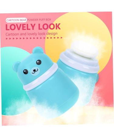 Beavorty powder puff box simple powder puff bottle grooming kit dusting powder with puff for women baby powder containers setting mini powder food grade pp travel Storage Box cosmetic 10X7CM Blue - Buy Online on GoSupps.com