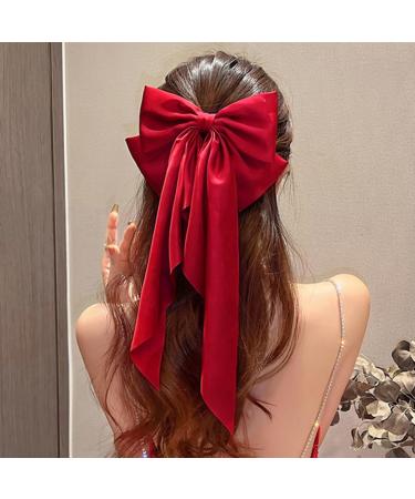 DOITOOL Satin Ribbon Hairpin Bows for Hair Teen Girls Hair Bows Hair Clips Barrettes Ribbon for Hair Large Hair Bows Hair Bow Clips Hair Ribbons Miss Issue Card Metal Bow Tie Red - Buy Online on GoSupps.com