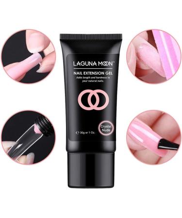 lagunamoon Poly Gel Nail Extension Kit - UV LED Gel Polish Set for Manicure - No Wipe Top Coat, Base Coat, Slip Solution - Xmas Gift - Soft Coral - Buy Online on GoSupps.com