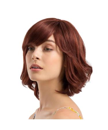 Buy Brown Curly Bob Wig for Women - Short Wavy Synthetic Hair Anime Party 80s Style - International Shipping Available - Buy Online on GoSupps.com