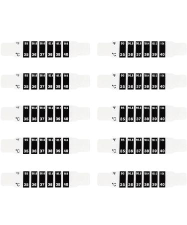 10 pieces of fever thermometers for babies thermometer stripes fever thermometer forehead head reusable thermometer strip color change sticker temperature measurement children baby adults