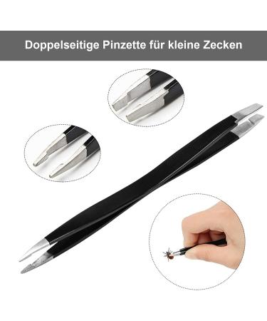 MEISO 4-Piece Stainless Steel Tick Remover Set | Black Tick Tweezers & Hooks for Humans Dogs Cats | Includes Storage Box | International Shipping Available - Buy Online on GoSupps.com