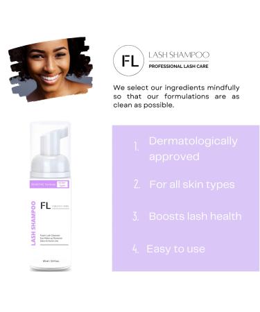 Eyelash Cleanser Kit for Extensions - Gentle Lash Wash for Extensions & Natural Lashes | Oil-Free Makeup Remover Shampoo - 60 ml - Buy Online on GoSupps.com