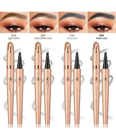 Generic 3D Waterproof Microblading Eyebrow Pen New Waterproof Magic Eyebrow Pencil with Micro-Fork Tip Natural Makeup Microblading Eyebrow Pencil 4 Fork Tip (Gray) - Buy Online on GoSupps.com