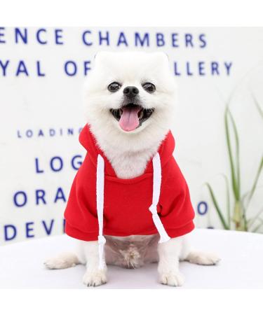 Waterproof Winter Dog Coat | Warm Jacket & Hoodie for Small Dogs - XS 1107debka Red - Buy Online on GoSupps.com