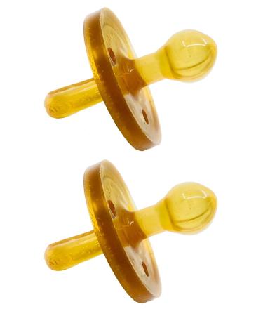 Simply Rubber Pacifiers - Rounded/Cherry - Natural Rubber Pacifier - BPA-Free - Soft - Handcrafted in Italy- 2-Pack (Large)