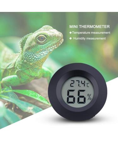 POPETPOP 2PCS Digital Reptile Thermometer and Hygrometer Round Humidity Meter for Lizard Spider Tortoise Terrarium Tank (Black) - Buy Online on GoSupps.com